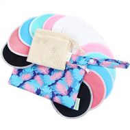 [아마존베스트]Wegreeco Bamboo Nursing Pads (14 Pack)+Laundry Bag & Travel Bag, 4.7 inch Option - Washable & Reusable...