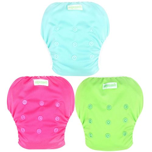  Wegreeco Baby & Toddler Snap One Size Adjustable Reusable Baby Swim Diaper (Fresh,Small,3 Pack)