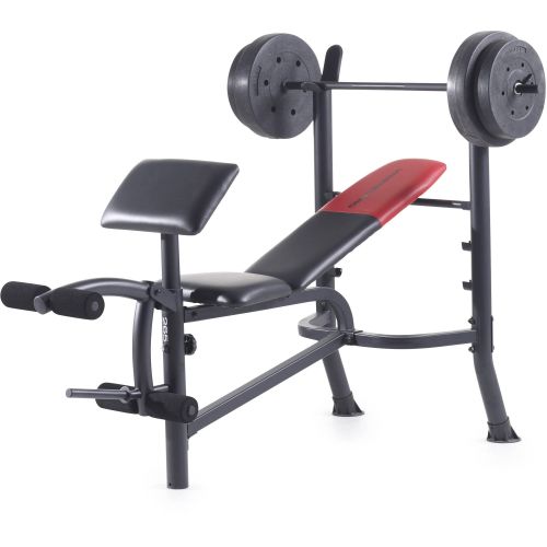  Weider Pro 265 Standard Bench with 80 Lb. Vinyl Weight Set