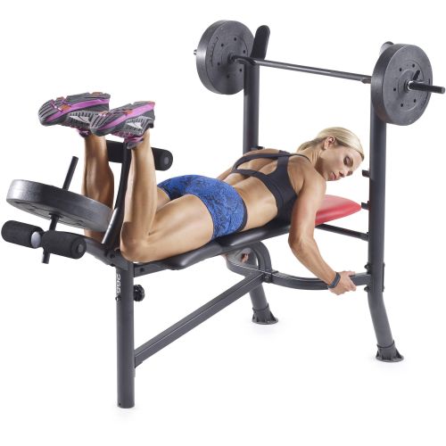  Weider Pro 265 Standard Bench with 80 Lb. Vinyl Weight Set