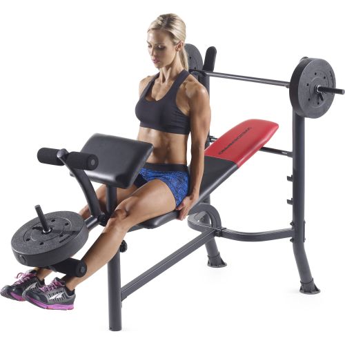  Weider Pro 265 Standard Bench with 80 Lb. Vinyl Weight Set