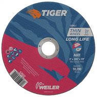 Weiler 57022 Tiger 6 Cutting Wheel, 0.045 Thick, Type 1, A60T, 7/8 A.H. (Pack of 25)