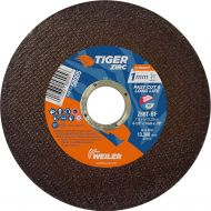 Weiler 58005 4-12 x 1mm Tiger ZIRC UltraCut Type 1 Thin Cutting Wheel, Z60T, 78 A.H. (Pack of 50)