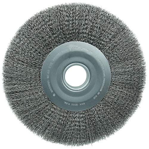  Weiler 804-03680 Trulock Wide Face Crimped Wire Wheel, 12 Diameter x 2 Width, 2, 0.014 Stainless Steel, 3000 rpm