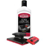 Weiman Cooktop and Stove Top Cleaner Kit Glass Cook Top Cleaner and Polish 10 oz. Scrubbing Pad, Cleaning Tool, Razor, Scraper