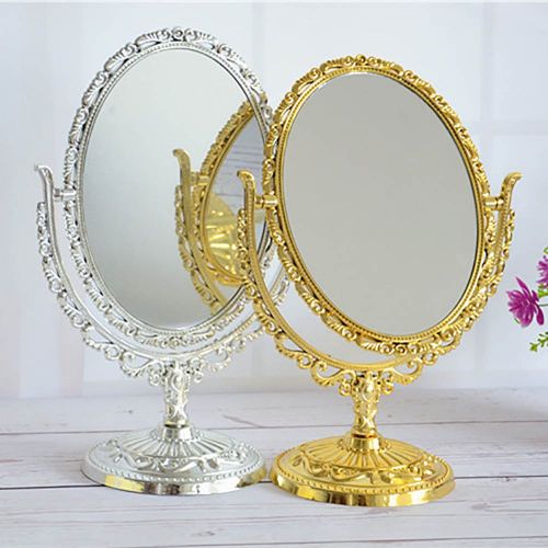  Weka WEKA European Style Vanity Mirror Queen Size Desktop Two Sided Oval Archaistic Swivel Makeup...