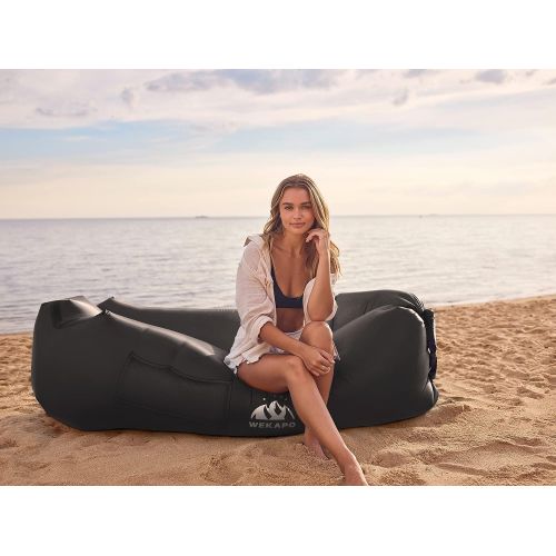  Wekapo Inflatable Lounger Air Sofa Hammock-Portable,Water Proof& Anti-Air Leaking Design-Ideal Couch for Backyard Lakeside Beach Traveling Camping Picnics & Music Festivals Camping