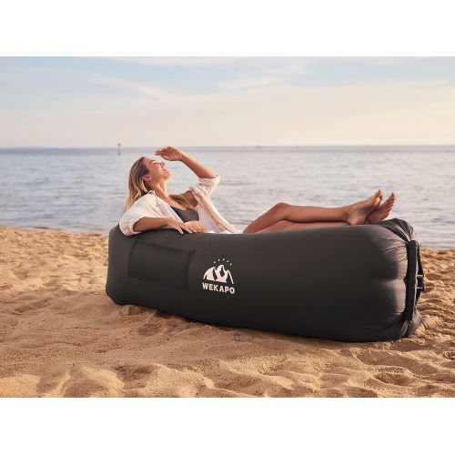  Wekapo Inflatable Lounger Air Sofa Hammock-Portable,Water Proof& Anti-Air Leaking Design-Ideal Couch for Backyard Lakeside Beach Traveling Camping Picnics & Music Festivals Camping