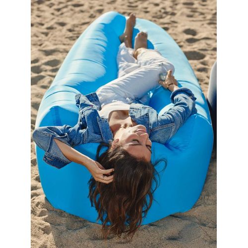  Wekapo Inflatable Lounger Air Sofa Hammock-Portable,Water Proof& Anti-Air Leaking Design-Ideal Couch for Backyard Lakeside Beach Traveling Camping Picnics & Music Festivals Camping