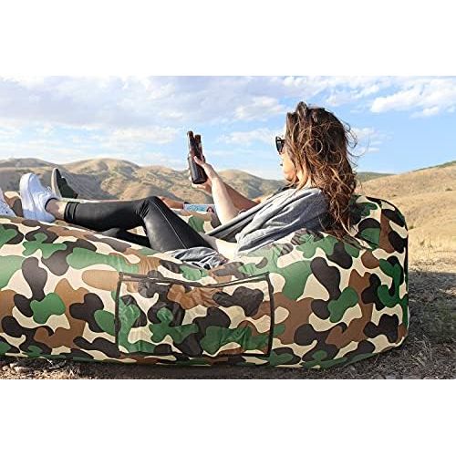  Wekapo Inflatable Lounger Air Sofa Hammock-Portable,Water Proof& Anti-Air Leaking Design-Ideal Couch for Backyard Lakeside Beach Traveling Camping Picnics & Music Festivals Camping