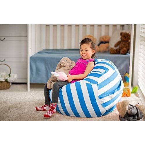  [아마존베스트]WEKAPO Stuffed Animal Storage Bean Bag Chair Cover for Kids | Stuffable Zipper Beanbag for Organizing Children Plush Toys | 38 Extra Large Premium Cotton Canvas