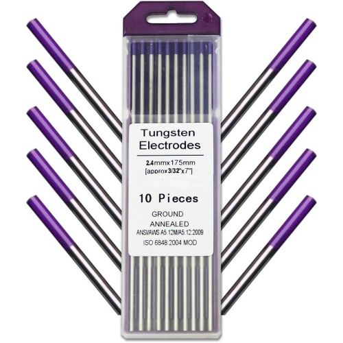  WeldingCity 10-pcs TIG Welding Tungsten Electrode Tri-Element Non-Radioactive (PurpleAWS: EWG) 332 x 7 | 10-pk