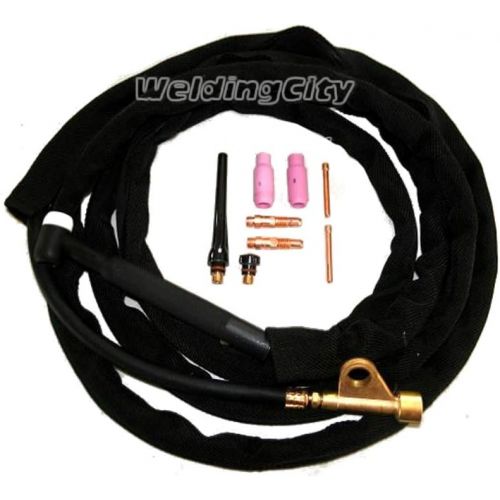  WeldingCity TIG Welding Torch WP-17-25R Complete Ready-to-Go Package Air-Cool 25-foot Cable 150Amp w Gloves
