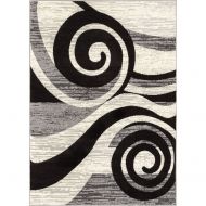 Well Woven Swirls Grey 93 x 126 Oversized Area Rug Carpet