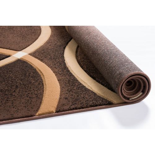  Well Woven BK-48-2 Brooklyn Chester Modern Geometric Scrolls Brown Runner Rug 23 x 73