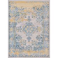 Well Woven FI-12-4 Firenze Cannes Modern Vintage Ethnic Medallion Distressed Ivory Area Rug 33 x 5, 33 x 5,