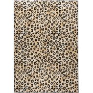 Well Woven Dulcet Leopard Black Ivory Animal Print Area Rug 5 X 72