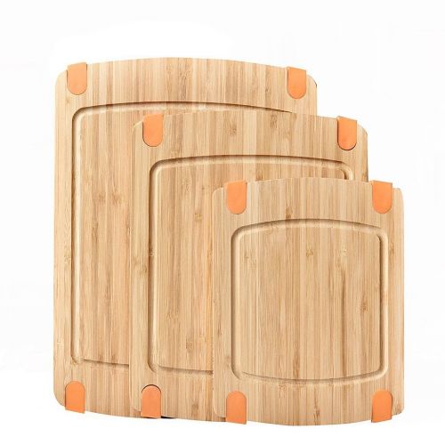  Welland WELLAND 3-Piece Bamboo Cutting Board Set Slip-resistant