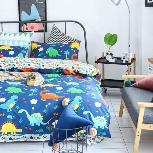  Wellboo Kids Pillowcases Dinosaur Toddler Blue Pillow Shams Forest Cotton Jurassic Pillow Protectors Queen Twin Standard Size Boys Girls Luxury Organic Printing Pillow Covers No In