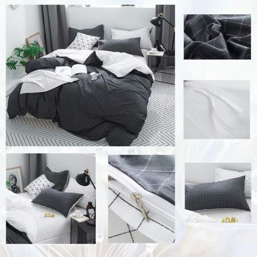  Wellboo Black and White Marble Bedding Cover Sets Boys Kids Twin Pure Cotton Duvet Cover Sets for Girls Teen Black White Geometric Triangle Abstract Texture Pattern Comforter Cover