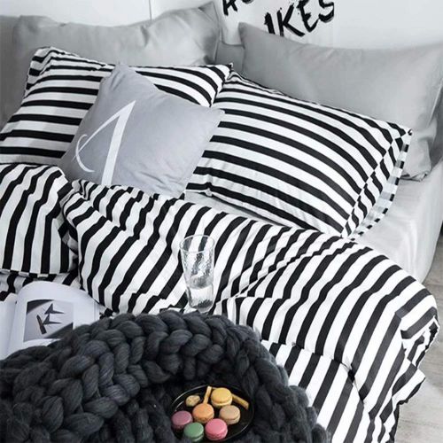  Wellboo Black and White Marble Bedding Cover Sets Boys Kids Twin Pure Cotton Duvet Cover Sets for Girls Teen Black White Geometric Triangle Abstract Texture Pattern Comforter Cover