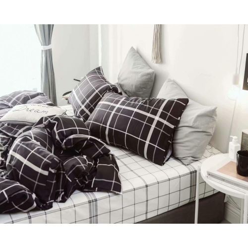  Wellboo Black and White Marble Bedding Cover Sets Boys Kids Twin Pure Cotton Duvet Cover Sets for Girls Teen Black White Geometric Triangle Abstract Texture Pattern Comforter Cover