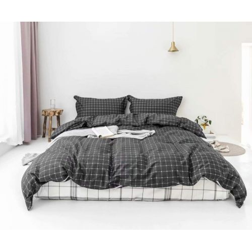  Wellboo Black and White Marble Bedding Cover Sets Boys Kids Twin Pure Cotton Duvet Cover Sets for Girls Teen Black White Geometric Triangle Abstract Texture Pattern Comforter Cover