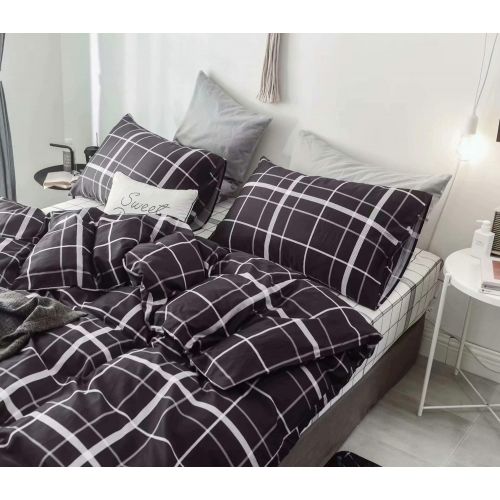  Wellboo Black and White Marble Bedding Cover Sets Boys Kids Twin Pure Cotton Duvet Cover Sets for Girls Teen Black White Geometric Triangle Abstract Texture Pattern Comforter Cover