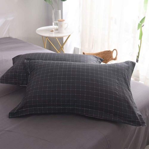  Wellboo White Comforter Covers Plaid Grid Cotton Duvet Covers Queen Checkered Boy Girl Bedding Sets Big Plaid Pattern Reversible Duvet Covers Mini Plaid Geometric Checkered Zipper