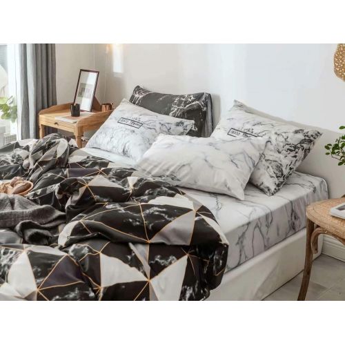  Wellboo White Comforter Covers Plaid Grid Cotton Duvet Covers Queen Checkered Boy Girl Bedding Sets Big Plaid Pattern Reversible Duvet Covers Mini Plaid Geometric Checkered Zipper