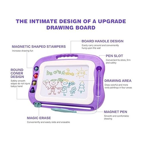  Magnetic Drawing Board,Toddler Toys for Girls Boys 3 Year Old Gifts,Magnetic Doodle Board for Kids,Large Etch Magnet Sketch Doodle Pad Christmas Easter Valentines Day Gifts for Kids