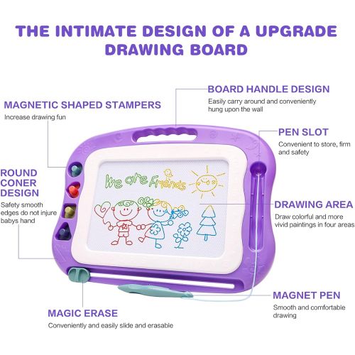  [아마존베스트]Wellchild Magnetic Drawing Board,Toddler Toys for Girls Boys 3 4 5 6 7 Year Old Gifts,Magnetic Doodle Board for Kids,Large Etch A Magnet Sketch Doodle Pad