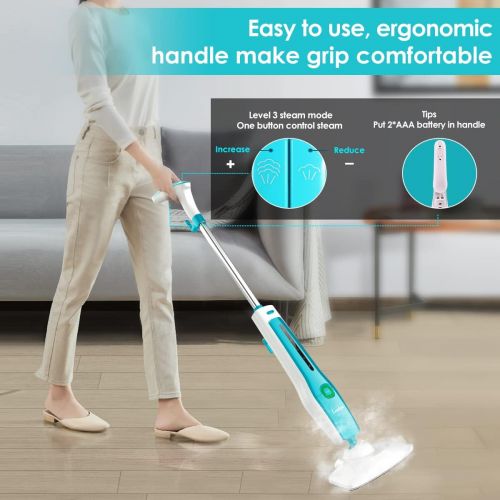  [아마존베스트]Wellcows Steam Mop,12 in 1 Convenient Detachable Handheld Steam Cleaner for Hardwood,Tiles,Carpet with Multifunctional Tools,1200W Handheld Steamer for Home,Kitchen,Garment and Fur