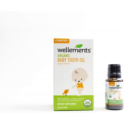  [아마존베스트]Wellements Organic Baby Tooth Oil, 0.5 Fl Oz, Promotes Happy Teething, Free from Dyes, Parabens,...