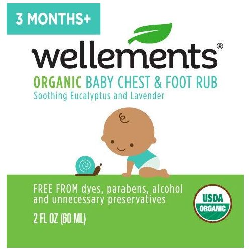  [아마존베스트]Wellements Organic Baby Chest & Foot Rub, 2 Fl Oz, Eucalyptus and Lavender, Free from Dyes,...