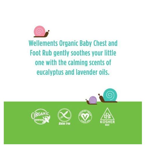  [아마존베스트]Wellements Organic Baby Chest & Foot Rub, 2 Fl Oz, Eucalyptus and Lavender, Free from Dyes,...