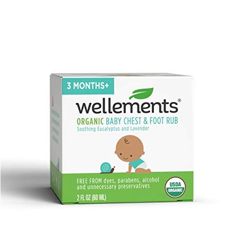  [아마존베스트]Wellements Organic Baby Chest & Foot Rub, 2 Fl Oz, Eucalyptus and Lavender, Free from Dyes,...