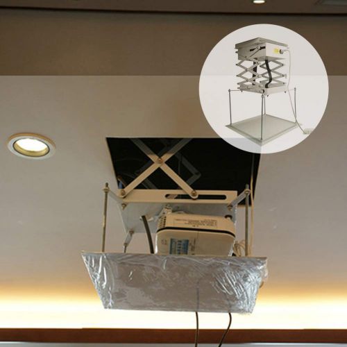  Wellish Electric Video Projector Lift,Motorized Remote Control Mount Ceiling Bracket Hanger for Home Cinema Hall Conference Room School