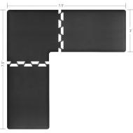 WellnessMats PuzzlePiece Wide Collection L Series Grey Anti-Fatigue Mat, 7.5 x 6.5 Foot