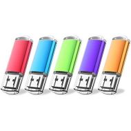 Flash Drive, wellsenn USB Drive 5 X 16 GB USB Flash Drive 16 gb Thumb Drive Memory Stick Swivel Keychain Design Mixcolor (16GB5) (mixcolor5)