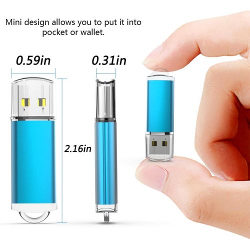  Flash Drive, wellsenn USB Drive 5 X 16 GB USB Flash Drive 16 gb Thumb Drive Memory Stick Swivel Keychain Design Mixcolor (16GB5) (mixcolor5)