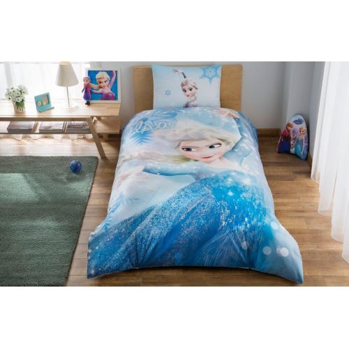  Wellstil Frozen Elsa Glitter %100 Cotton Girls Kids Duvet/Quilt Cover Set Single / Twin Size Kids Bedding