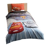 Wellstil Comforter Set 4 Pcs Cars 3 Lightning Mcqueen Boys Kids Single / Twin Size Comforter Cover Set+++White Microfiber Comforter(Look 2.Image)Kids Bedding 4 Pcs