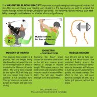 [아마존베스트]Momentia Golf Tech Weighted Elbow Brace - Shoulder Turn & Straight Arm Golf Swing Trainer Increasing The Moment of Inertia Force (Rigid, US Patented)