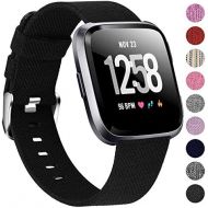 [아마존베스트]Welltin Bands Compatible with Fitbit Versa/Fitbit Versa Lite for Women Men, Breathable Woven Fabric Strap, Quick Release, Adjustable Replacement Wristband for Fitbit Versa Smart Wa