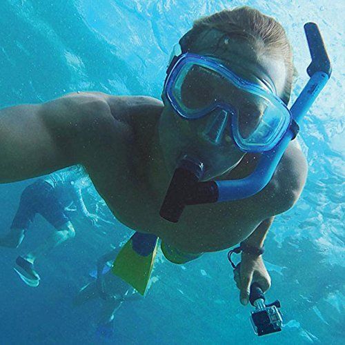  Welltop E-More Selfie-Stangen, Wasserdichte GoPro schwimmende Hand Stativ Mount & schwimmende Griff fuer GoPro Hero 2/3/3+/4(Blau)