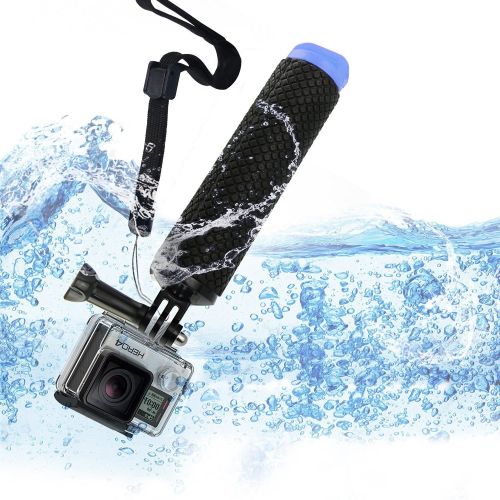  Welltop E-More Selfie-Stangen, Wasserdichte GoPro schwimmende Hand Stativ Mount & schwimmende Griff fuer GoPro Hero 2/3/3+/4(Blau)