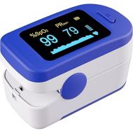 Wellue Fingertip Pulse Oximeter, Blood Oxygen Staturation Monitor, O2 Meter & Heart Rate Monitor with Lanyard & Batteries