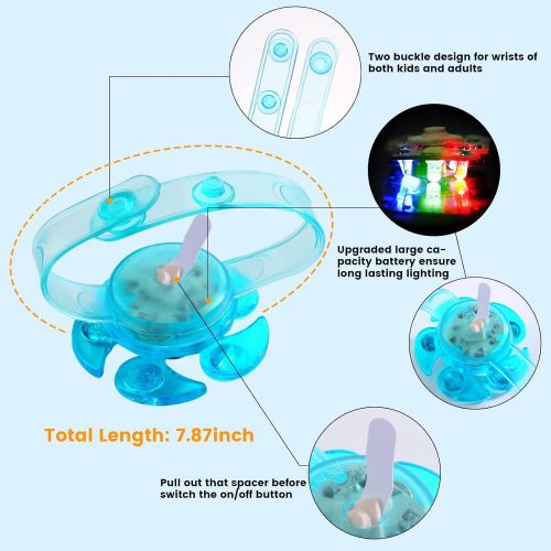  WELLVO Kids Party Favors Goodie Bag Stuffers 14 pack Light Up Fidget Bracelet Pack Glow in The Dark Kids Party Supplies Return Gifts for Kids Birthday Halloween Christmas Valentine