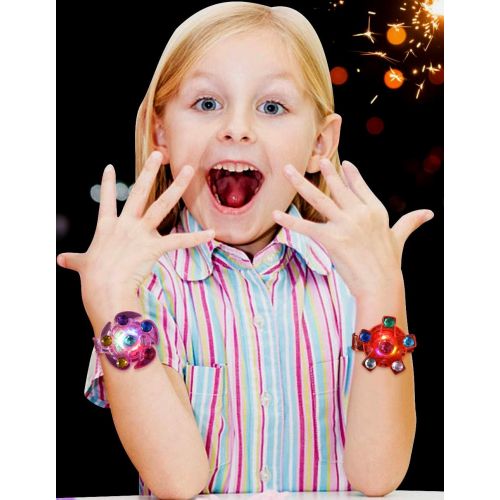  WELLVO Kids Party Favors Goodie Bag Stuffers 14 pack Light Up Fidget Bracelet Pack Glow in The Dark Kids Party Supplies Return Gifts for Kids Birthday Halloween Christmas Valentine